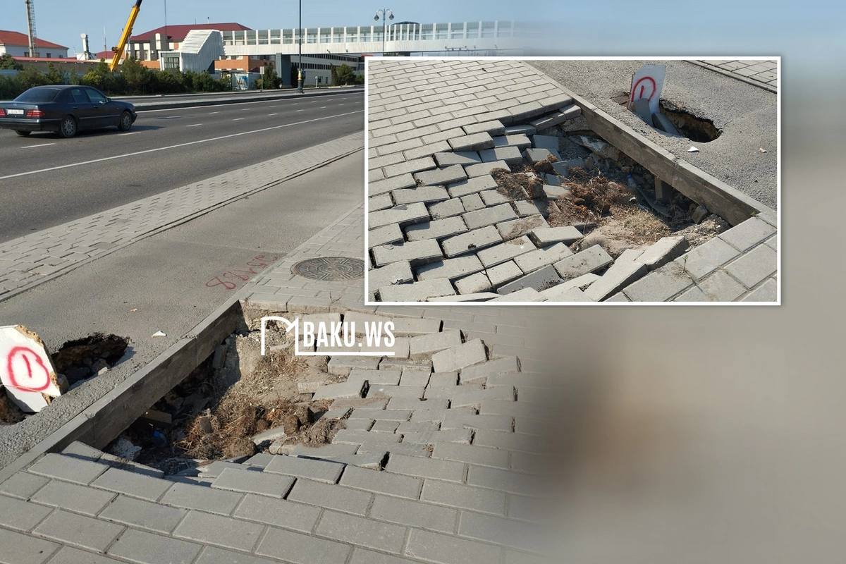 8 Noyabr prospektində səki çöküb 8 Noyabr prospektində səki çöküb