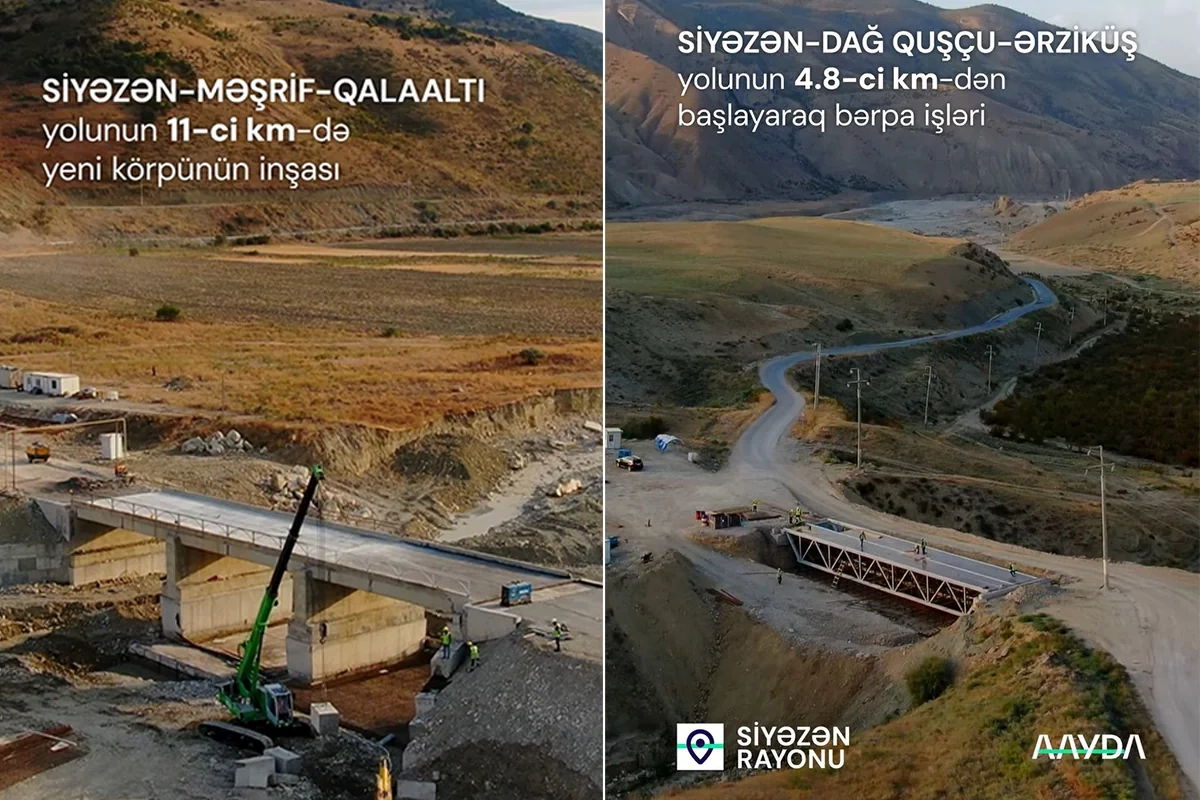 AAYDA: Siyəzən-Məşrif-Qalaaltı yolunda qəzalı körpünün əvəzinə yeni körpü tikilir AAYDA: Siyəzən-Məşrif-Qalaaltı yolunda qəzalı körpünün əvəzinə yeni körpü tikilir
