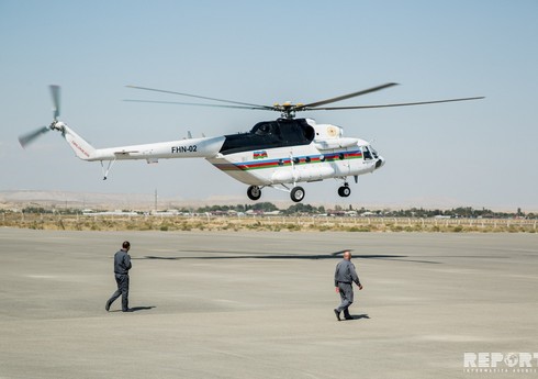 Şabranda mürəkkəb relyefli ərazidə yanğın başlayıb, 2 helikopter cəlb olunub