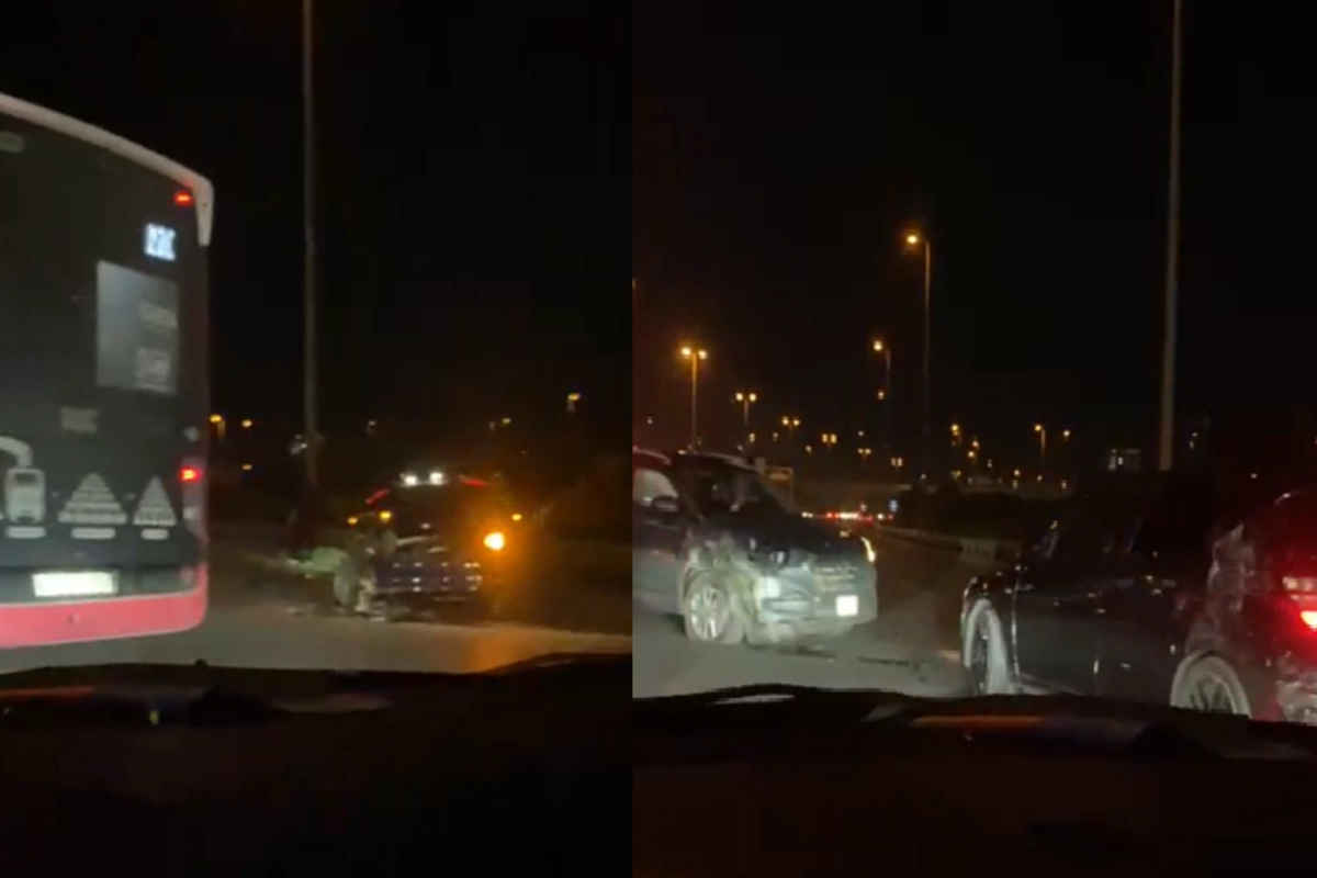 Aeroport yolunda ağır qəza, iki maşın toqquşdu