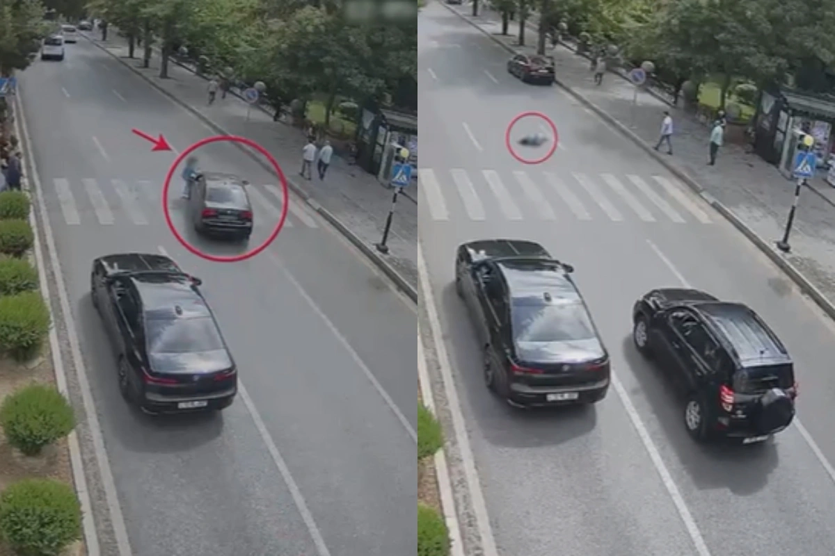 Avtomobil piyadanı keçidin üstündə vurdu - ANBAAN VİDEO