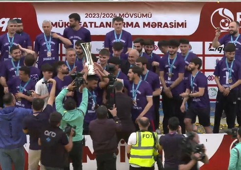 Azərbaycan I Liqasının qalibi mükafatlandırılıb Azərbaycan I Liqasının qalibi mükafatlandırılıb