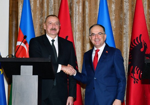 Azərbaycan və Albaniya prezidentləri mətbuata bəyanatlarla çıxış ediblər Azərbaycan və Albaniya prezidentləri mətbuata bəyanatlarla çıxış ediblər