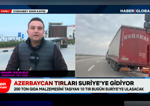 Azərbaycandan göndərilən 10 yük maşını Suriyaya daxil olub - YENİLƏNİB