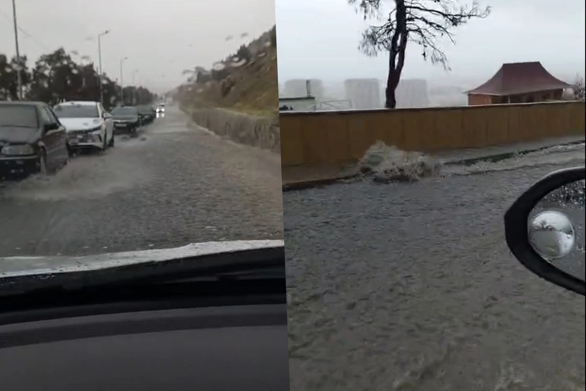 Badamdar yolunu su basdı