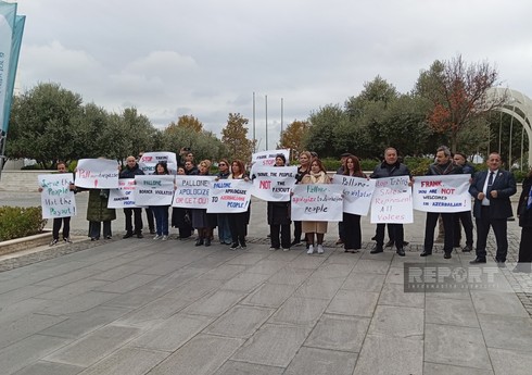 Bakıda Frank Peloniyə qarşı etiraz aksiyası keçirilib - YENİLƏNİB