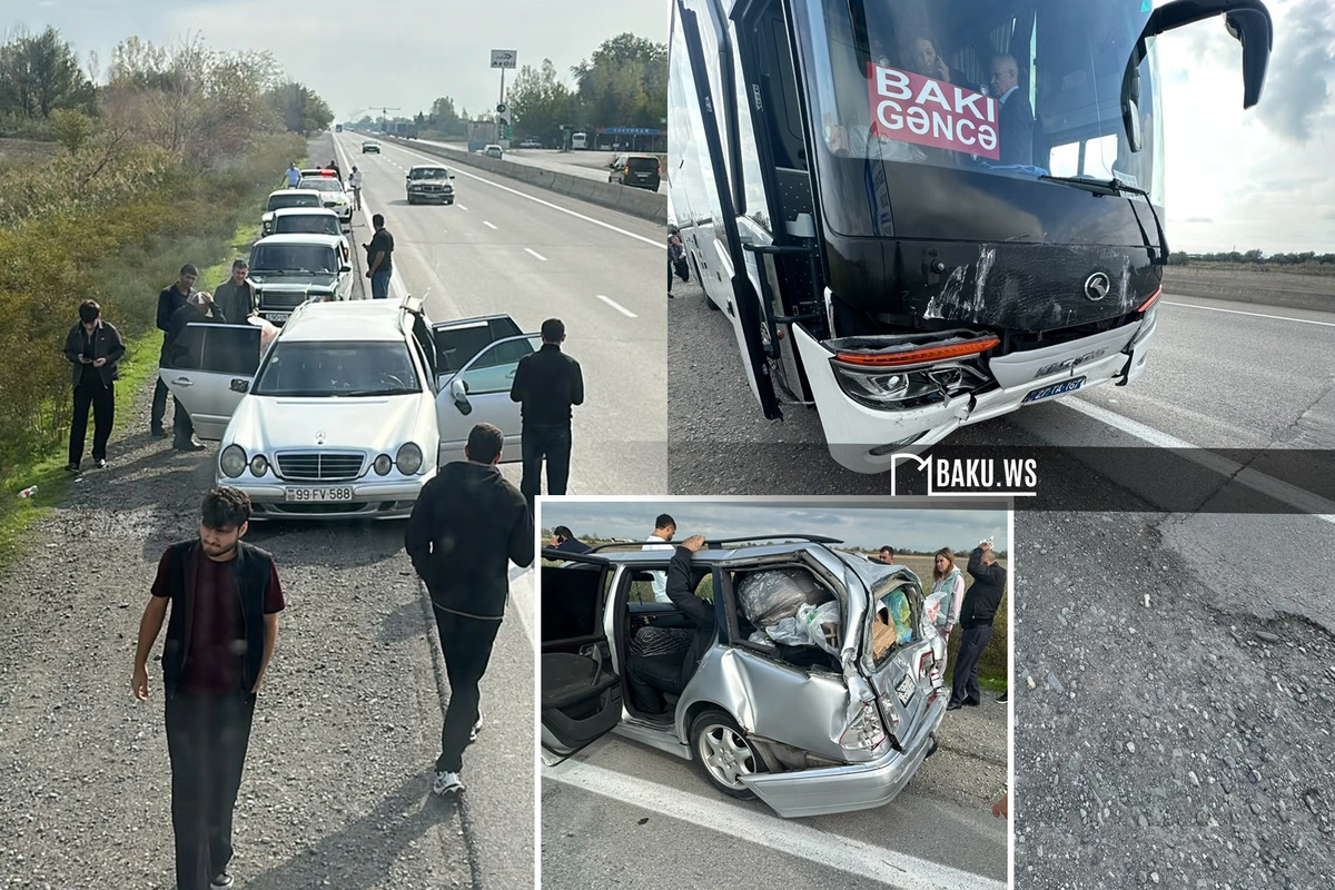 Bakı-Qazax yolunda avtobus Bakı-Qazax yolunda avtobus