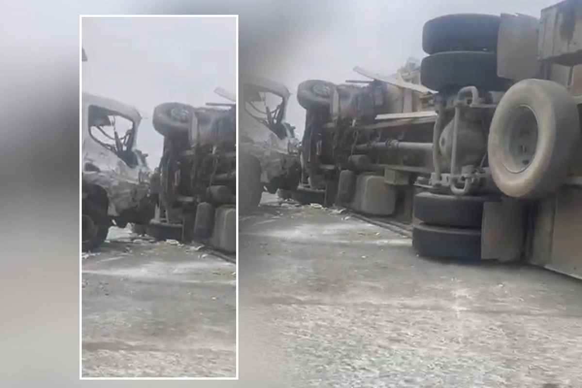 Bakı-Qazax yolunda yük maşınları toqquşdu, biri AŞDI