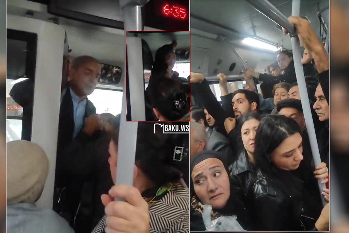 Bakıda avtobusda BİABIRÇILIQ - Sürücü ilə sərnişinlər arasında mübahisə düşdü