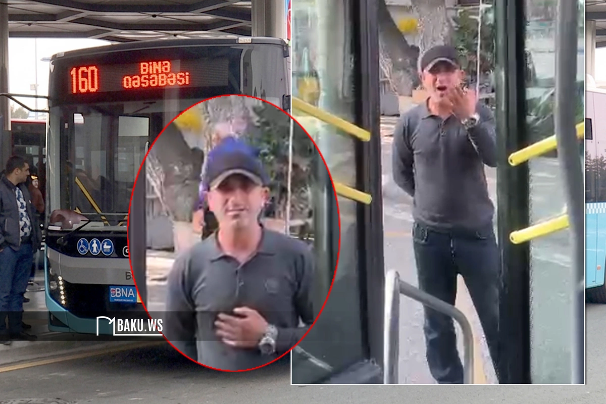 Bakıda avtobusu gecikdirən şəxs sərnişinlə kobud danışdı: 