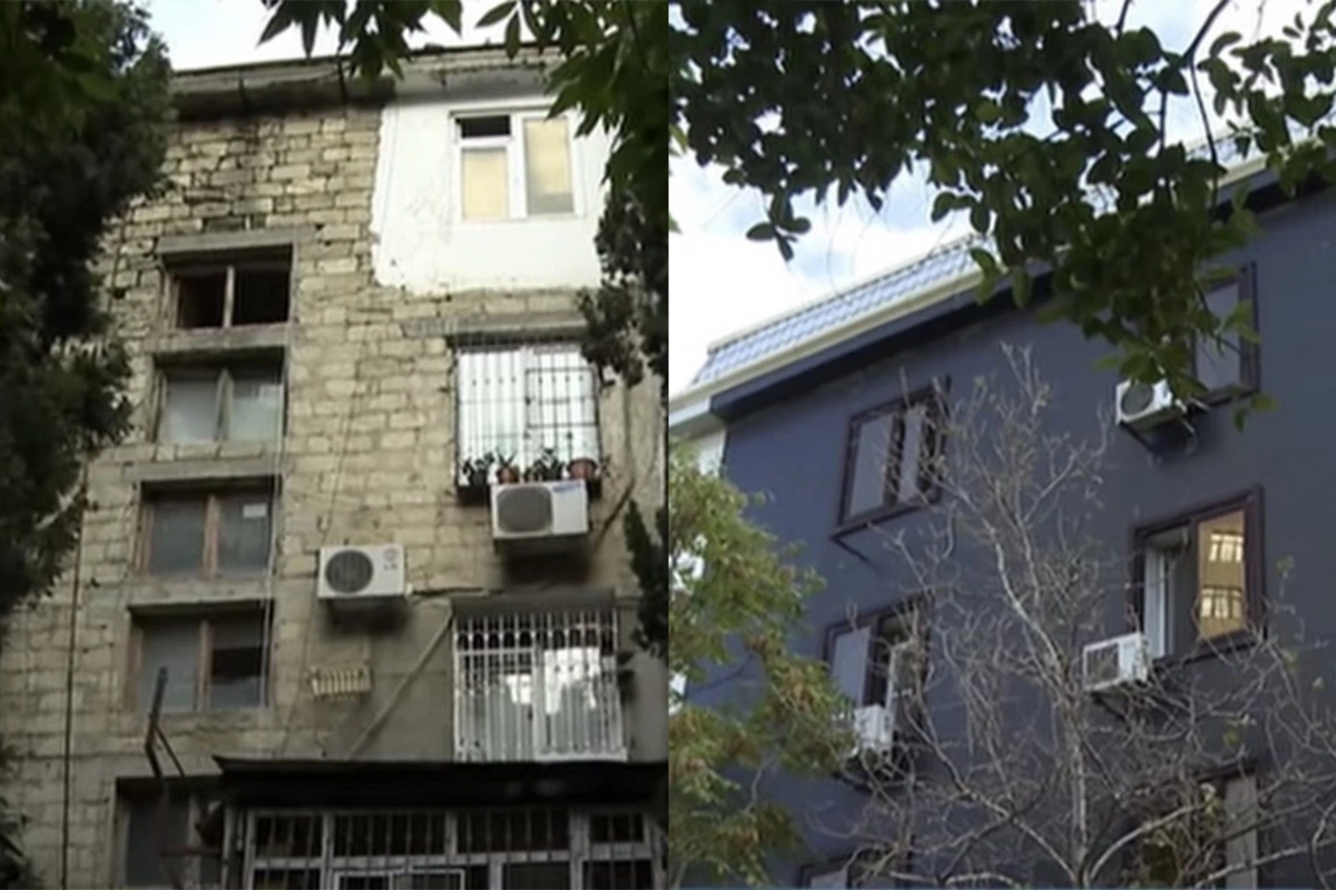 Bakıda bəzi binaların yalnız yola baxan hissəsi təmir olunur