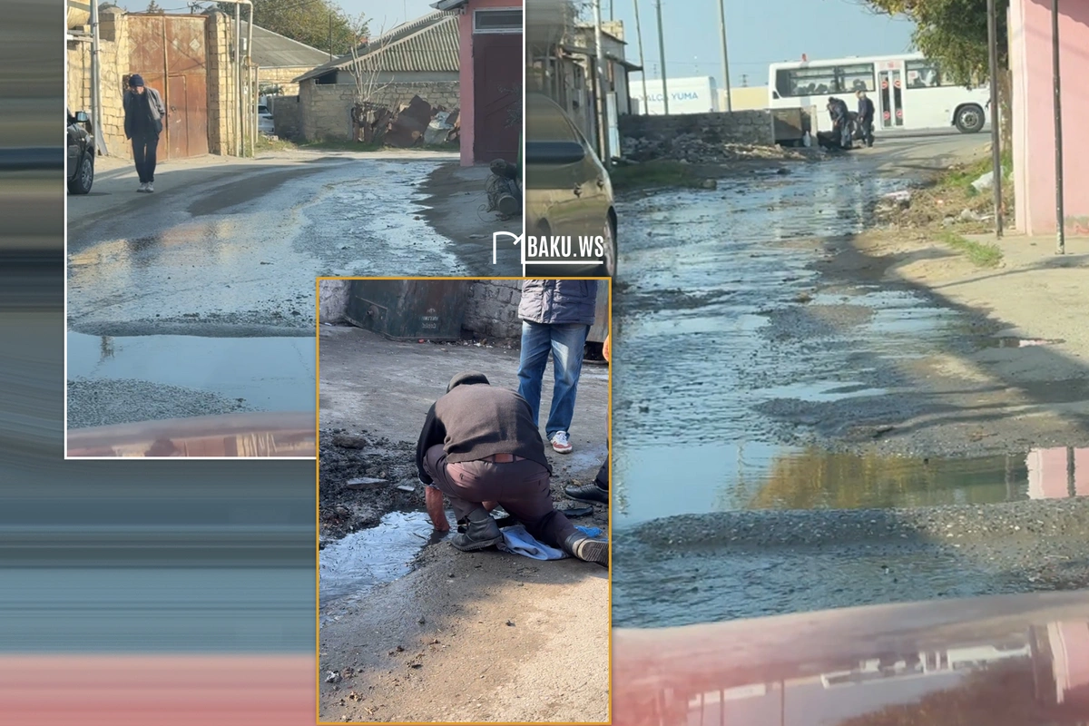 Bakıda boru partladı, içməli su yolboyu axır