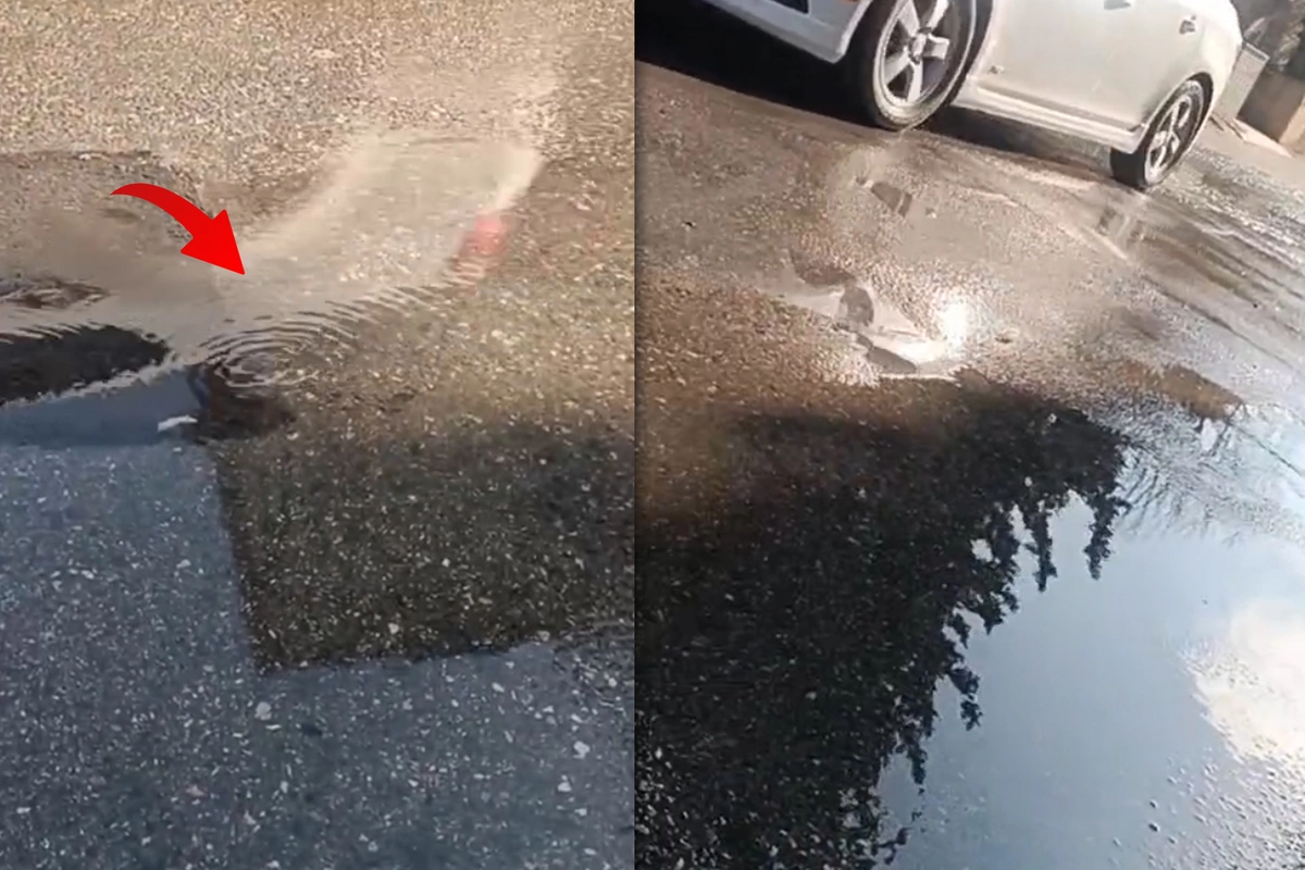 Bakıda boruda sızıntı - İçməli su yola axır