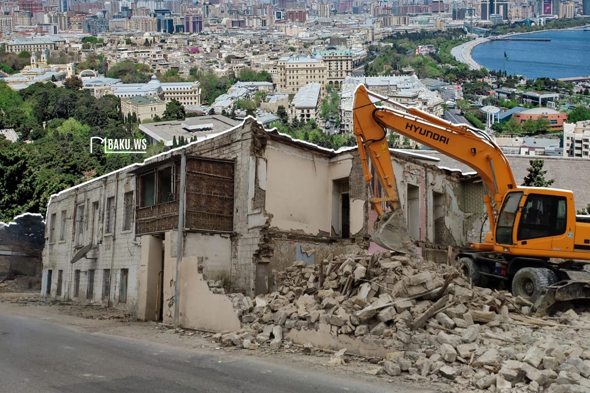 Bakıda daha bir ərazidə SÖKÜNTÜ - Evlər plana düşdü