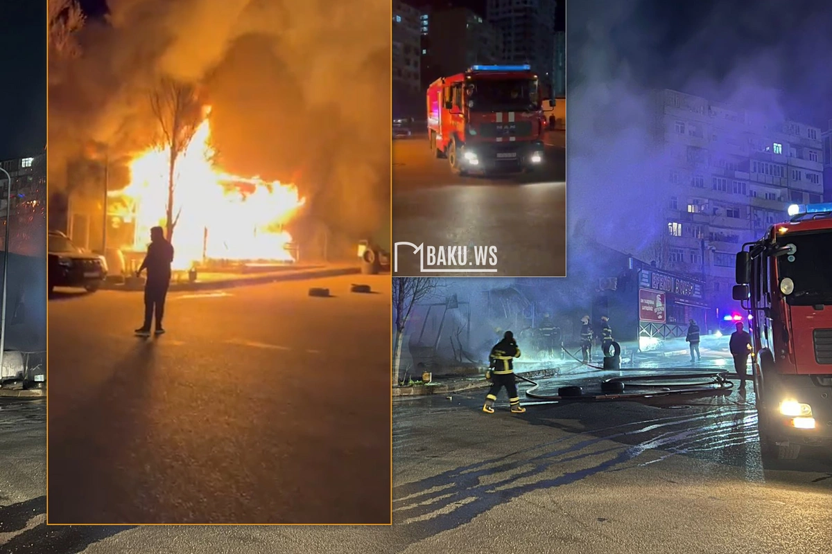 Bakıda dəhşətli yanğın - Obyekt yanıb kül oldu - ANBAAN VİDEO