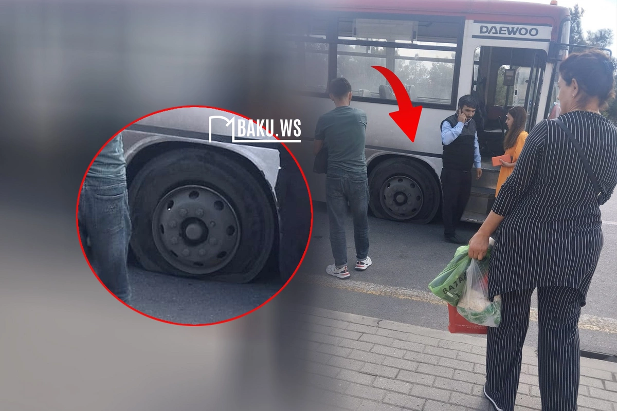 Bakıda sərnişin avtobusunda qorxu dolu anlar - Hərəkətdə olan zaman TƏKƏRİ PARTLADI