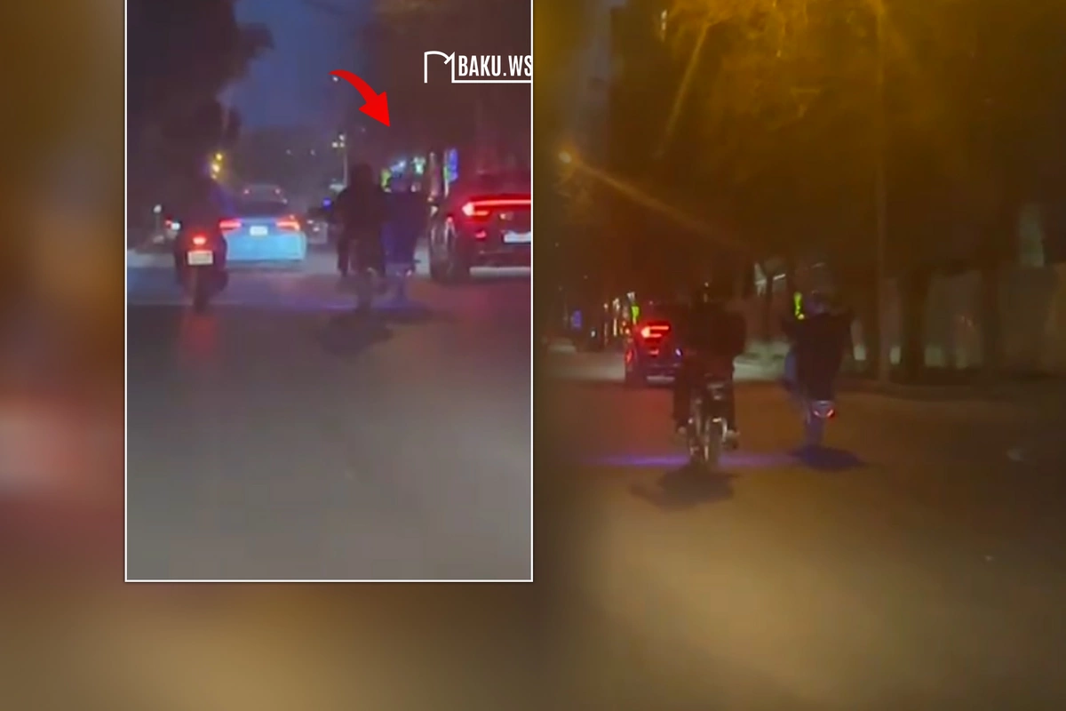 Bakıda sürücü motosikleti 