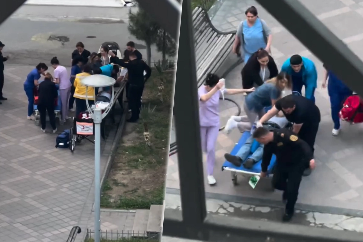 Bakıda ürəyi dayanan kişini xəstəxana həyətində həyata qaytardılar - ANBAAN VİDEO