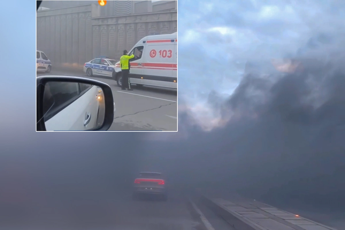 Bakıdakı tuneldə AVTOMOBİL YANIB