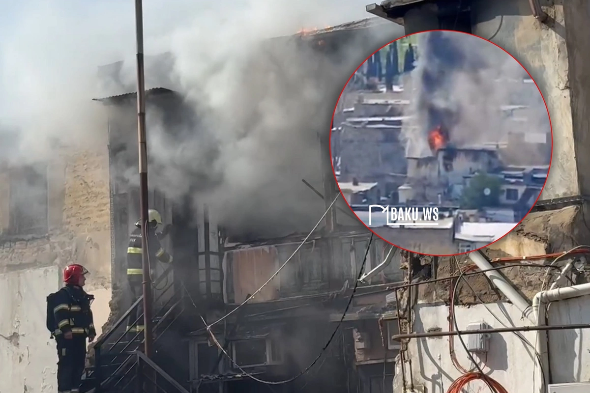Bakının mərkəzində baş verən yanğın söndürülüb