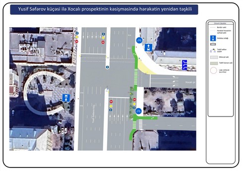 Bakının Xocalı prospekti istiqamətində yol hərəkəti yenidən təşkil edilir