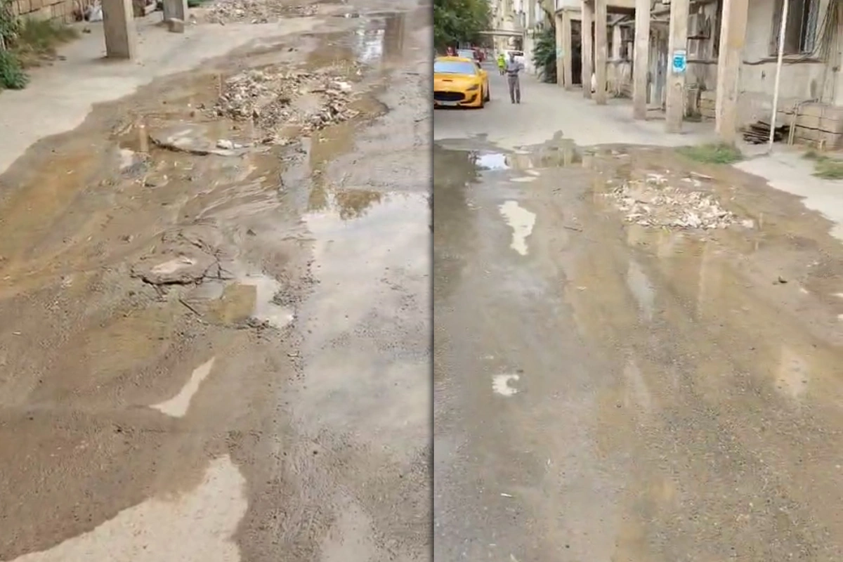 Biləcəridə su xəttində QƏZA - İçməli su yola axır