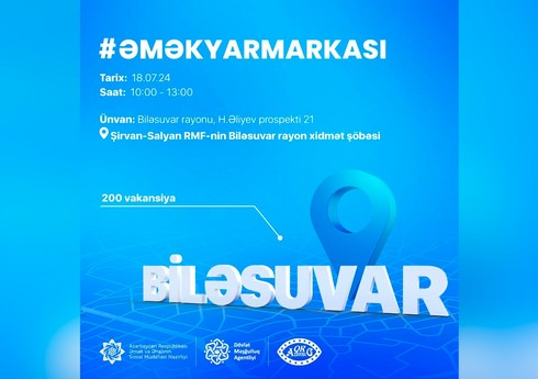 Biləsuvarda əmək yarmarkası keçiriləcək 