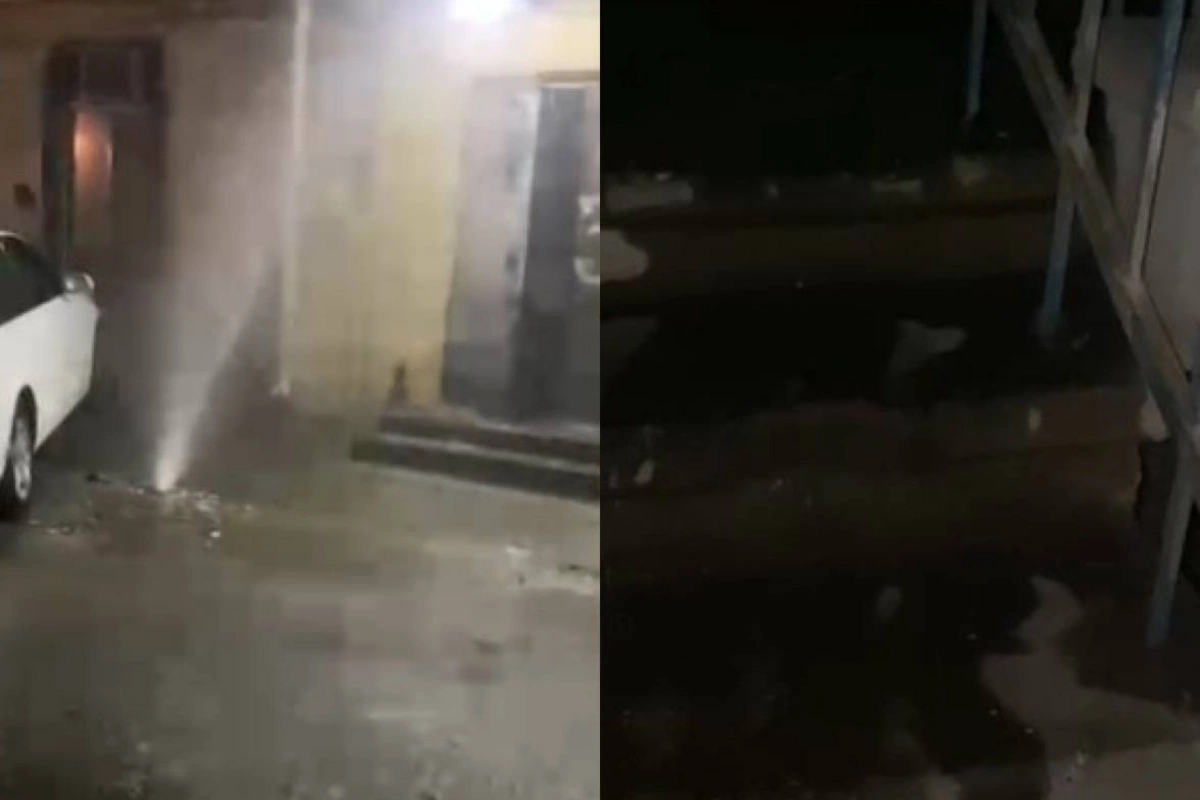 Binanın borusu partladı - Bloku su basdı