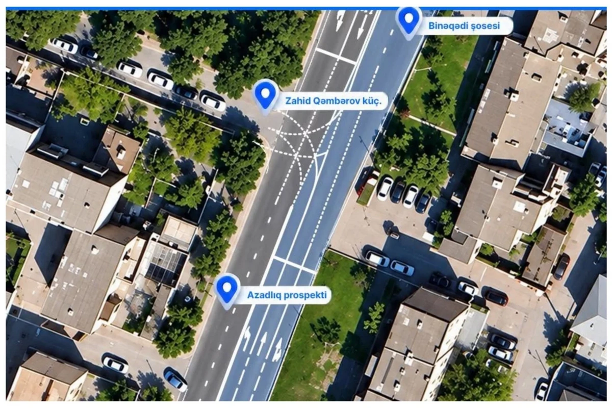 Binəqədi şosesində yol ikizolaqlı oldu