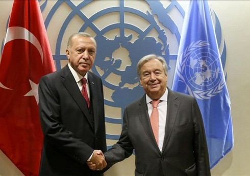 BMT-nin Baş katibi Ərdoğanla Ukraynadan taxıl və Rusiyadan gübrə ixracını müzakirə edib