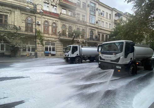 Bu gün Bakının 496 küçəsi yuyulub - YENİLƏNİB