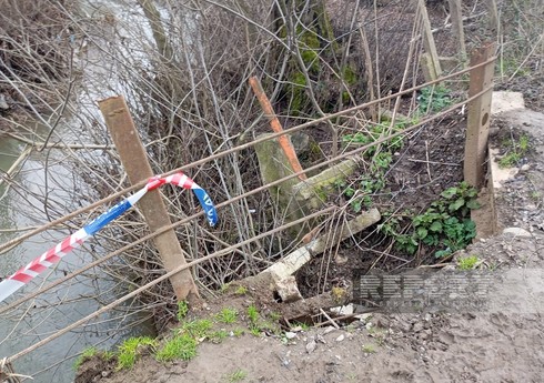 Cəlilabadda körpü yağışlardan sonra qəzalı vəziyyətə düşüb