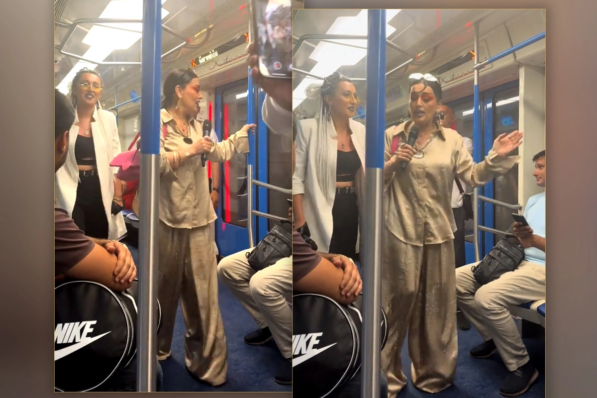 Elza Seyidcahan metroda mahnı oxudu