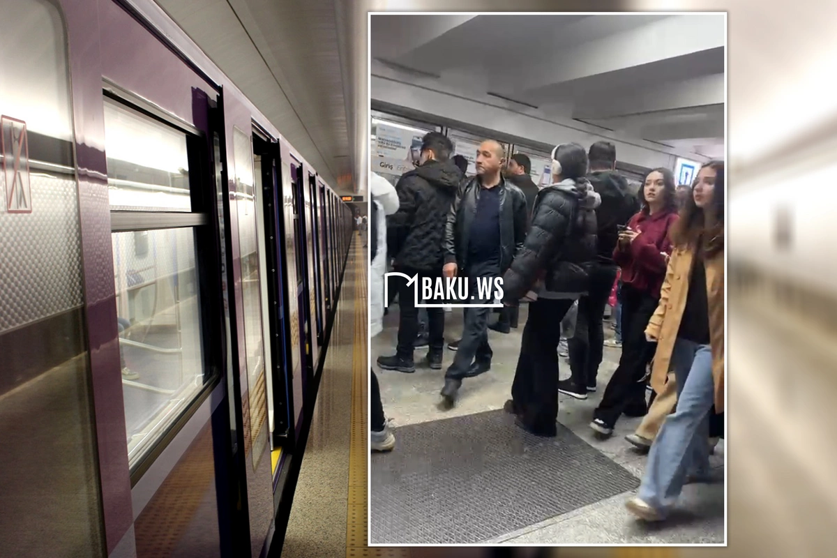 Girişi bağlanan metro stansiyasından GÖRÜNTÜLƏR