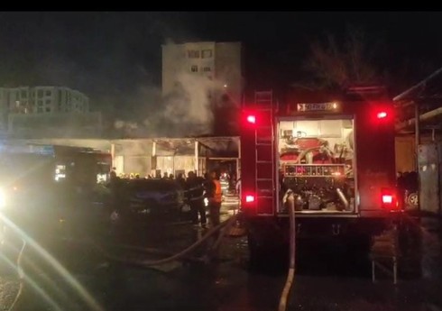 Gəncədə avtomobil təmiri sexində yanğın olub - YENİLƏNİB