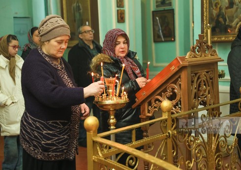 Gəncədə pravoslavlar Milad bayramını qeyd edib - YENİLƏNİB