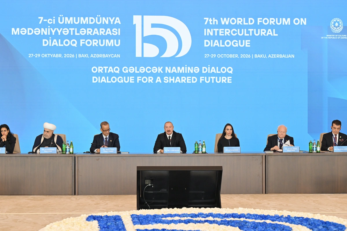 İlham Əliyev VII Ümumdünya Mədəniyyətlərarası Dialoq Forumunun açılışında çıxış edib