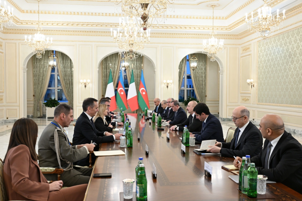 İlham Əliyevin Ciorcia Meloni ilə geniş tərkibdə görüşü olub