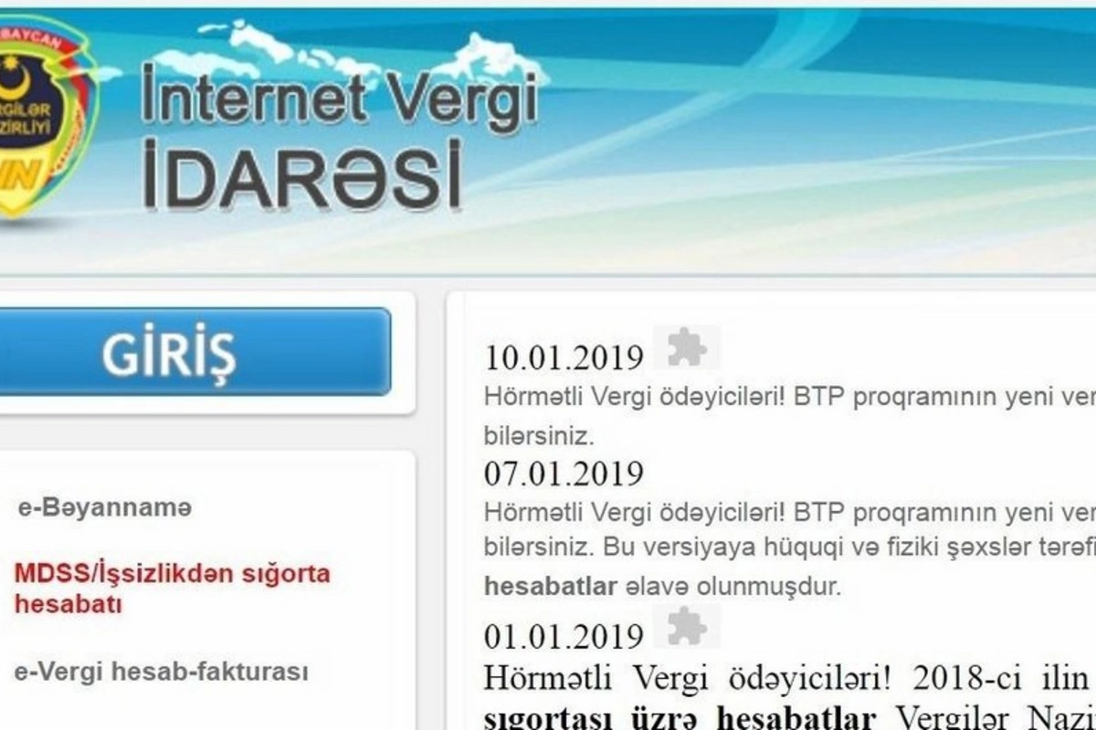 İnternet Vergi İdarəsinə giriş məlumatları təhlükədə ola bilər - DVX təcili tədbirlərin görülməsinə çağırır