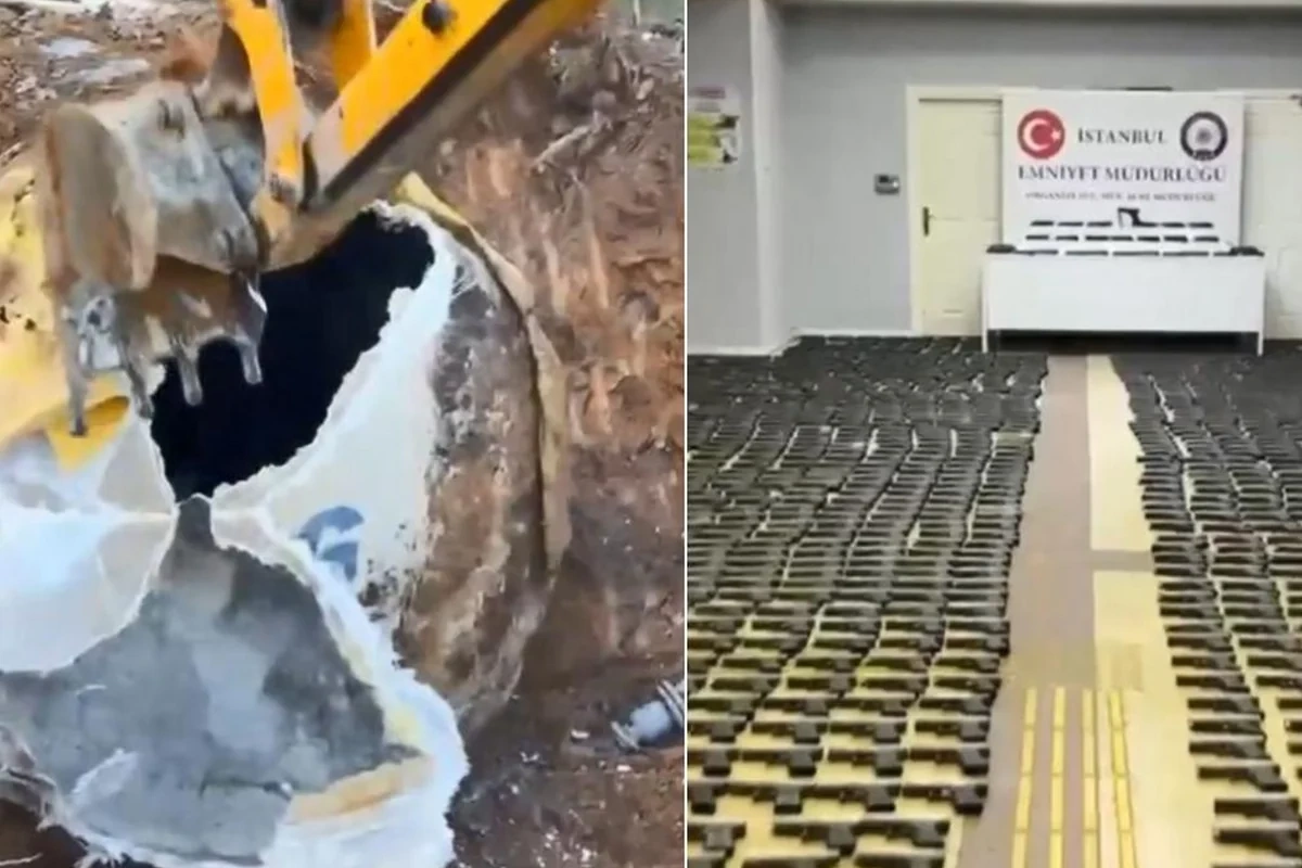 İstanbulda yeraltı su anbarında 3 mindən çox silah hissəsi ələ keçirilib