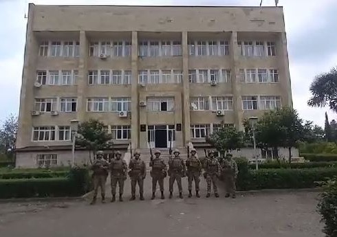 Keçmiş Ağdərə rayonunun mərkəzində Azərbaycan bayrağı qaldırılıb