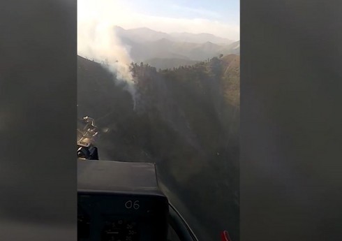 Şəkidə dağlıq ərazidə baş vermiş yanğın söndürülüb