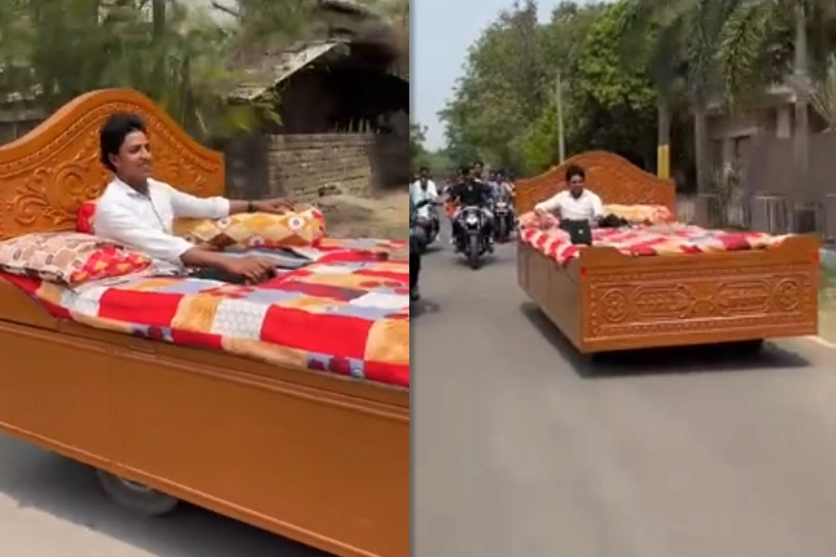 Kişi çarpayısını maşına çevirib magistral yolda sürdü - MƏŞHURLAŞDI