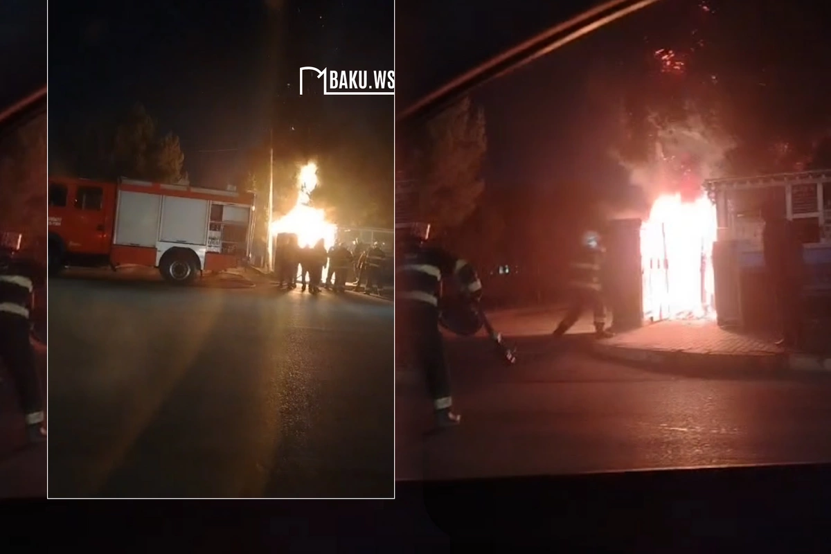 Köşkün yanındakı soyuducu YANDI - Alov ağaca keçdi