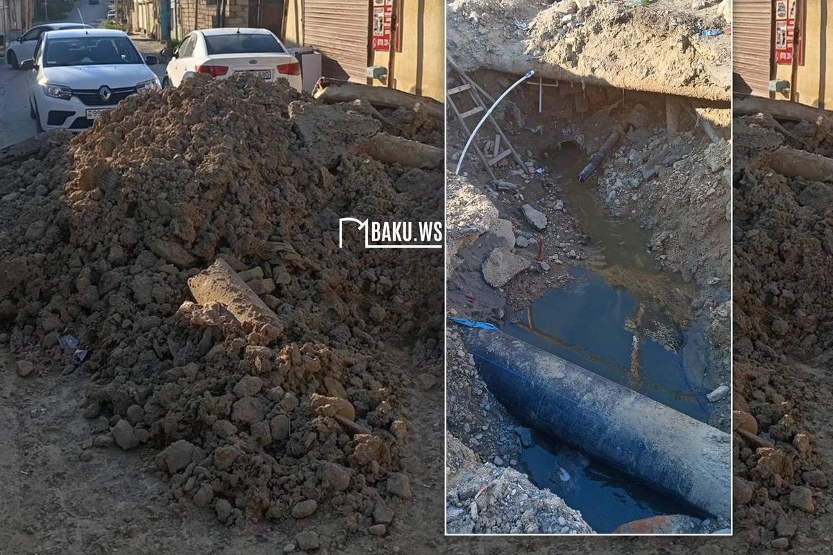 Küçədə qazılan iri quyu təhlükə yaratdı - ADSEA-dan açıqlama