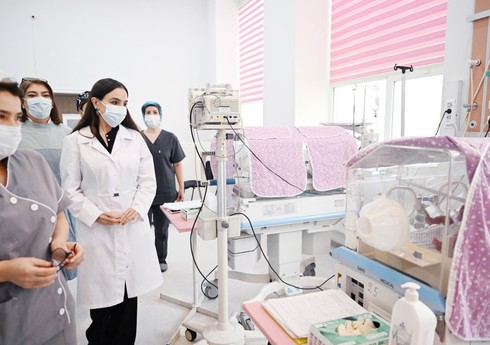 Leyla Əliyeva Elmi Tədqiqat Pediatriya və Elmi Tədqiqat Mamalıq və Ginekologiya institutlarını ziyarət edib