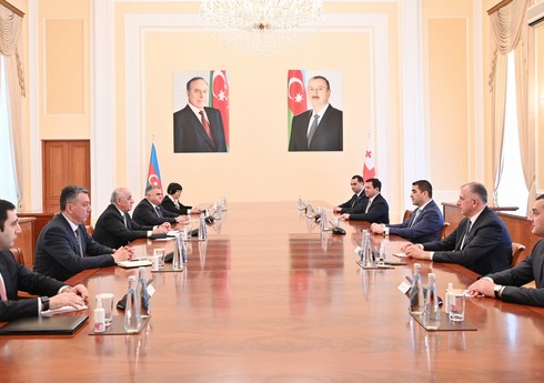 Əli Əsədov Gürcüstan parlamentinin sədri ilə görüşüb