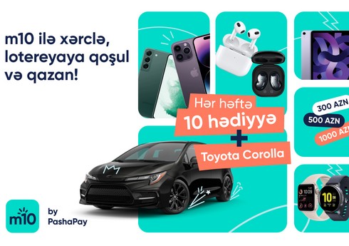 m10-dan 10 hədiyyə - yeni pulqabından xərclə və qazan!