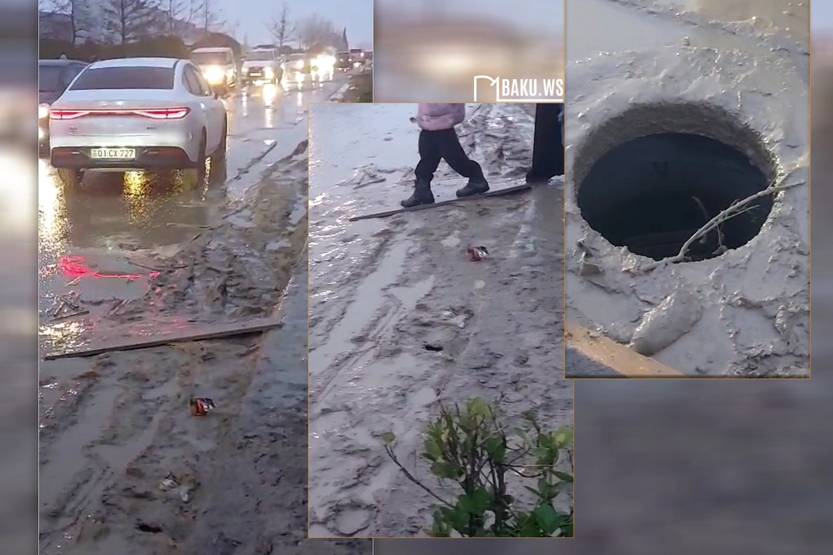 Masazırda biabırçı vəziyyət - Məktəbin qarşısında dərin quyu təhlükə yaratdı