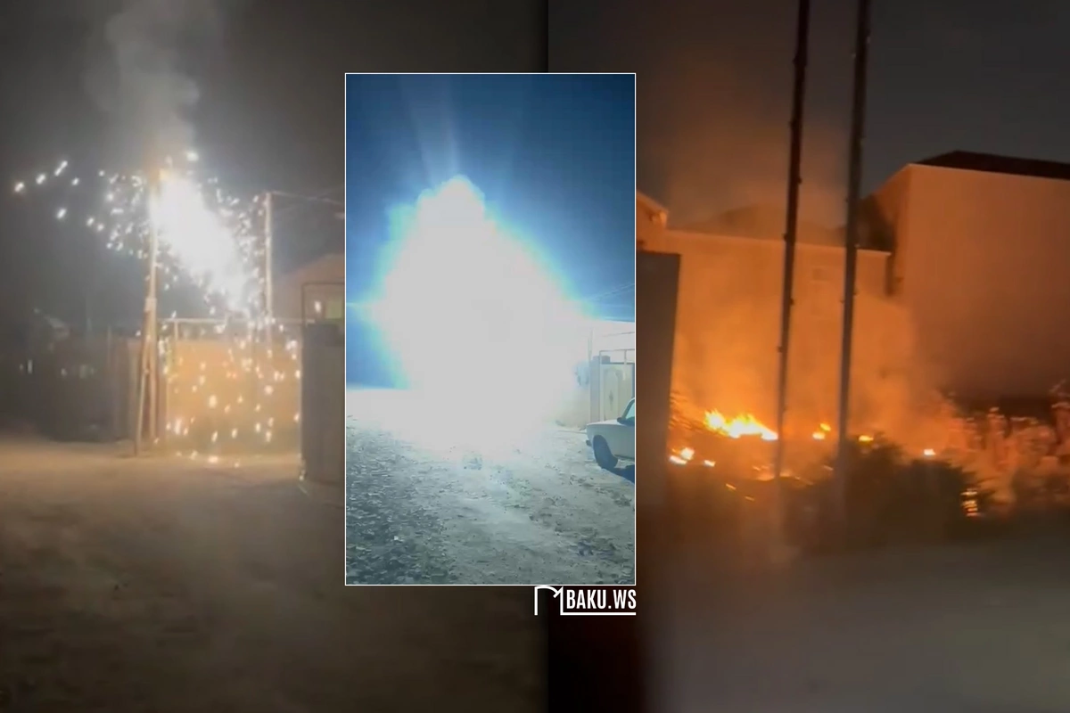 Masazırda elektrik naqilləri alışdı - Həyətə OD DÜŞDÜ